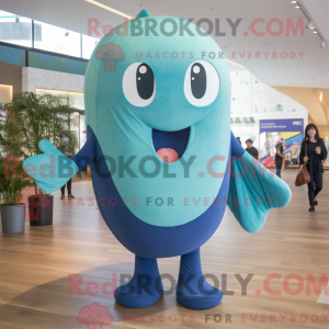 Olive Blue Whale mascot...