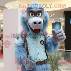 Sky Blue Baboon mascotte...