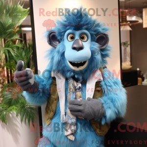 Sky Blue Baboon mascotte...