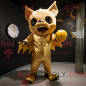 Gold Bat maskot kostume...