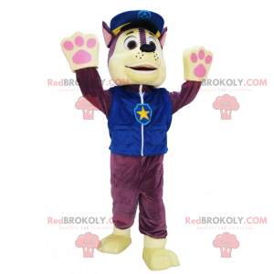 Mascote lobo vestido de policial - Redbrokoly.com