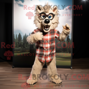 Beige Werewolf mascot...