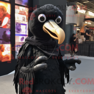 Svart Dodo Bird maskot...