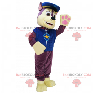 Kleine wolf mascotte gekleed als politieagent - Redbrokoly.com
