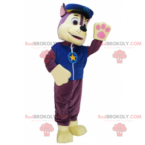 Mascote lobo vestido de policial - Redbrokoly.com