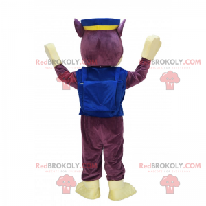 Mascote lobo vestido de policial - Redbrokoly.com