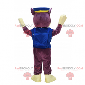 Mascotte de petit loup en tenue de policier - Redbrokoly.com
