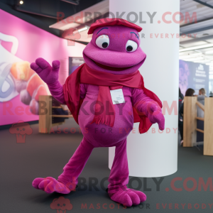 Magenta Frog maskot kostume...