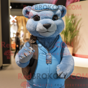 Himmelblå Jaguarundi maskot...