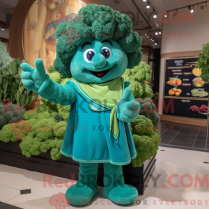 Cyan Broccoli Maskottchen...