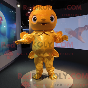 Gold Goldfish maskot...