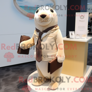 Beige Seal mask drakt...