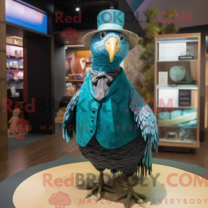 Teal Guinea Fowl mascot...