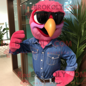 Rosa Macaw-maskotdraktfigur...