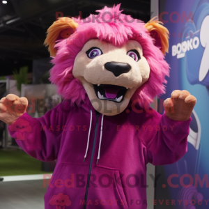 Magenta Smilodon maskot...