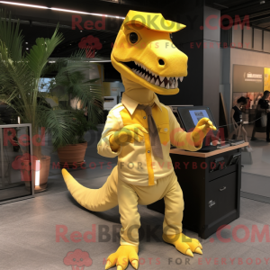 Gul Tyrannosaurus maskot...