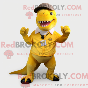 Gul Tyrannosaurus maskot...