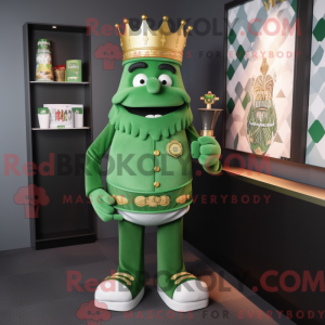 Green King mascot costume...
