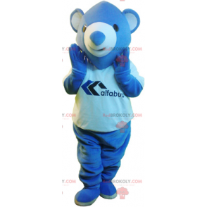 Lille blå bjørnemaskot - Redbrokoly.com