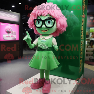 Grønn Rosa maskotdraktfigur...
