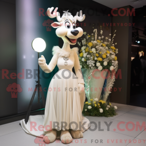 Cream Deer maskot kostume...