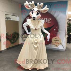 Cream Deer maskotdraktfigur...