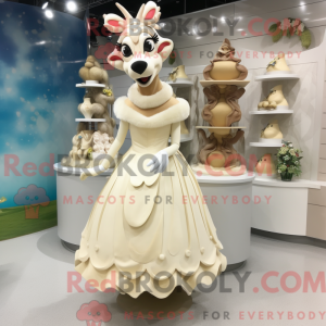 Cream Deer mascot costume...