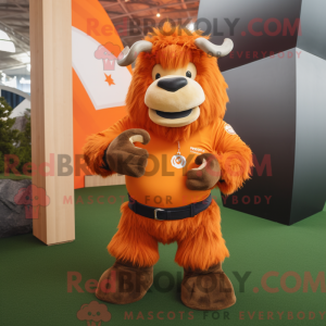 Orange Yak maskot kostume...