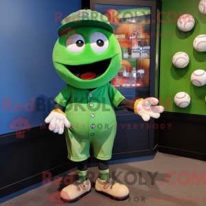 Grøn baseball bold maskot...