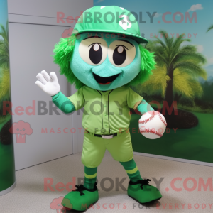 Máscara de beisebol verde...