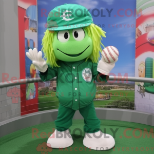 Máscara de beisebol verde...