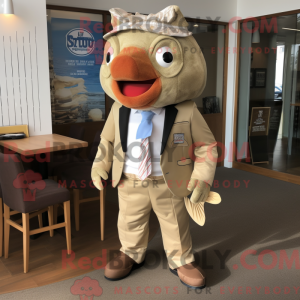 Tan Fish And Chips mascot...