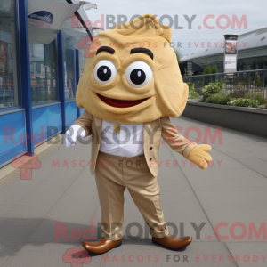 Tan Fish And Chips mascot...