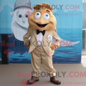 Tan Fish And Chips mascot...