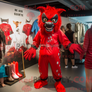 Red Gargoyle mascot costume...