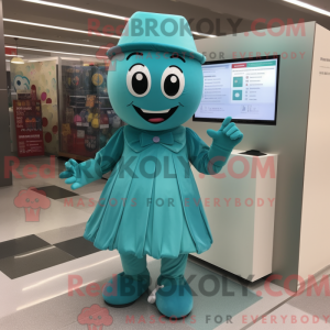 Teal Candy mascottekostuum...