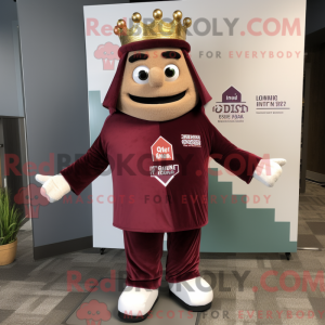 Maroon King mascot costume...