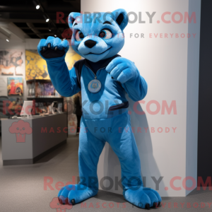 Sky Blue Panther mascotte...