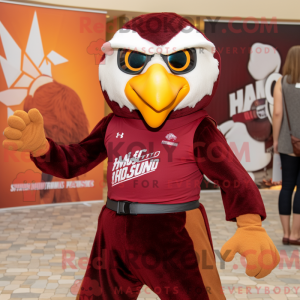 Maroon Hawk maskot kostume...