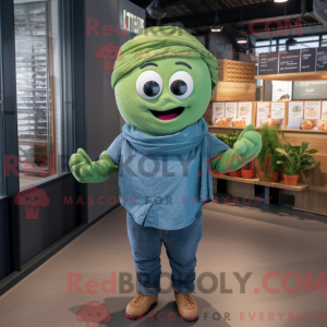 Grøn Croissant maskot...