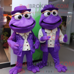 Postava maskota Purple Frog...