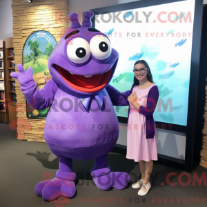 Postava maskota Purple Frog...