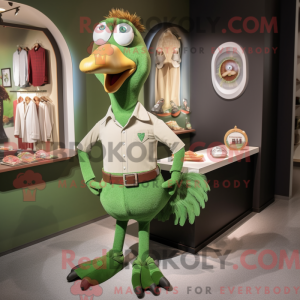 Grøn Tyrkiet maskot kostume...