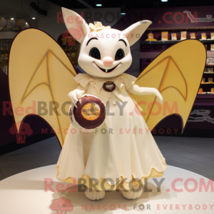 Creme Bat-maskot-draktfigur...