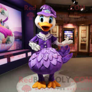 Lilla Swans maskot kostume...