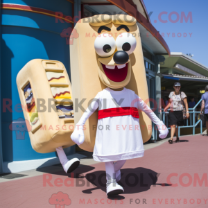 Cream Hot Dog maskot...