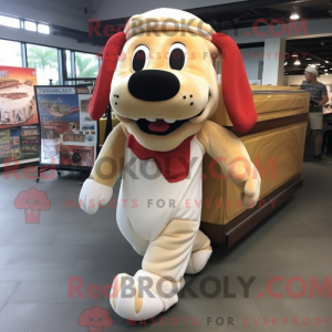 Cream Hot Dog mascot...