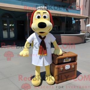 Cream Hot Dog mascot...