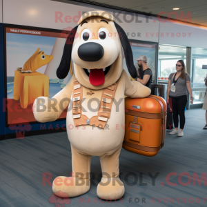 Cream Hot Dog maskot...
