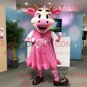 Pink Jersey Cow maskot...